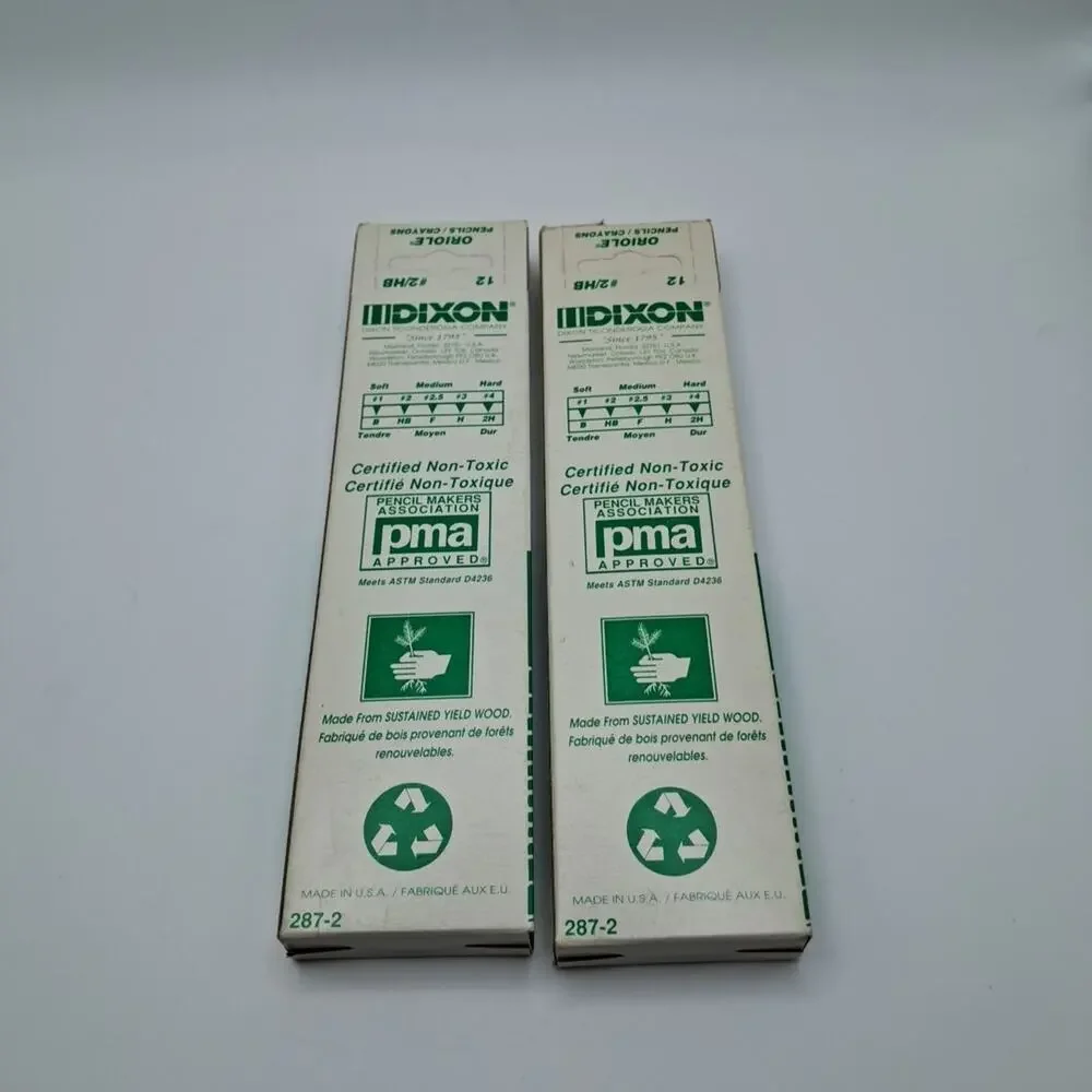 Lot 2 Dixon ORIOLE School Supply 12 Pencils Soft NonToxic Made In USA #287 VTG